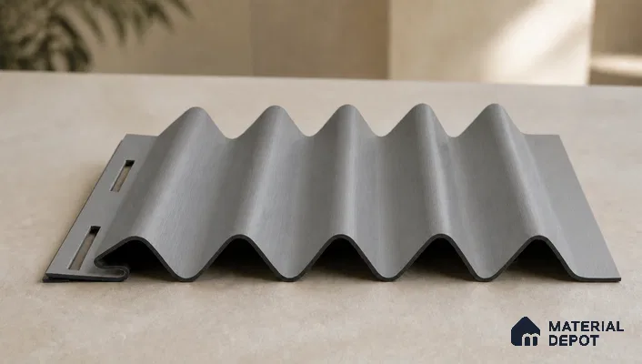 Silver 10 ft x 0.45 ft (3060x140 mm) Pyramid Design Interior & Exterior Wall & Ceiling Panel - 14 mm | Suitable for Balcony, Facade & Open Area | Width is Subjected to 5% Variation