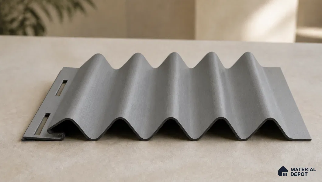 Silver 10 ft x 0.45 ft (3060x140 mm) Pyramid Design Interior & Exterior Wall & Ceiling Panel - 14 mm | Suitable for Balcony, Facade & Open Area | Width is Subjected to 5% Variation