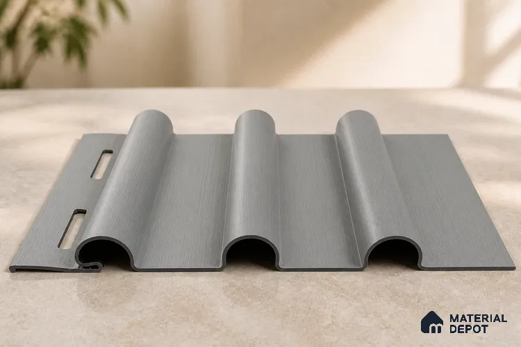 Silver 10 ft x 0.6 ft (3060x180 mm) Arch Design Interior & Exterior Wall & Ceiling Panel - 17 mm | Suitable for Balcony, Facade & Open Area | Width is Subjected to 5% Variation