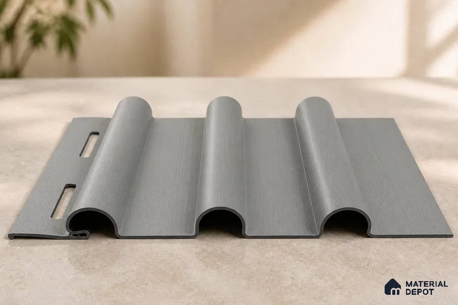 Silver 10 ft x 0.6 ft (3060x180 mm) Arch Design Interior & Exterior Wall & Ceiling Panel - 17 mm | Suitable for Balcony, Facade & Open Area | Width is Subjected to 5% Variation