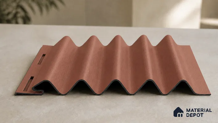 Copper 10 ft x 0.45 ft (3060x140 mm) Pyramid Design Interior & Exterior Wall & Ceiling Panel - 14 mm | Suitable for Balcony, Facade & Open Area | Width is Subjected to 5% Variation