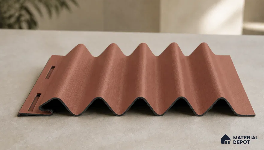 Copper 10 ft x 0.45 ft (3060x140 mm) Pyramid Design Interior & Exterior Wall & Ceiling Panel - 14 mm | Suitable for Balcony, Facade & Open Area | Width is Subjected to 5% Variation
