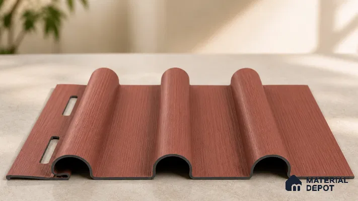 Copper 10 ft x 0.6 ft (3060x180 mm) Arch Design Interior & Exterior Wall & Ceiling Panel - 17 mm | Suitable for Balcony, Facade & Open Area | Width is Subjected to 5% Variation