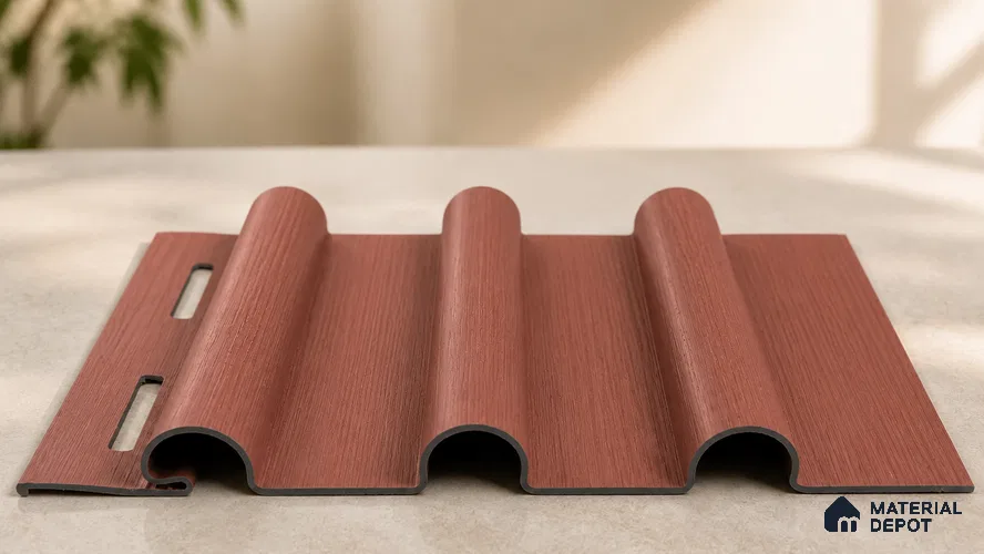Copper 10 ft x 0.6 ft (3060x180 mm) Arch Design Interior & Exterior Wall & Ceiling Panel - 17 mm | Suitable for Balcony, Facade & Open Area | Width is Subjected to 5% Variation