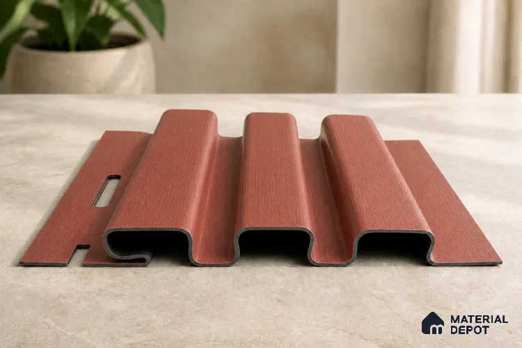 Copper 10 ft x 0.5 ft (3060x150 mm) Linea Design Interior & Exterior Wall & Ceiling Panel - 15 mm | Suitable for Balcony, Facade & Open Area | Width is Subjected to 5% Variation
