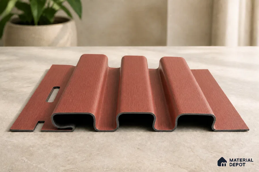 Copper 10 ft x 0.5 ft (3060x150 mm) Linea Design Interior & Exterior Wall & Ceiling Panel - 15 mm | Suitable for Balcony, Facade & Open Area | Width is Subjected to 5% Variation