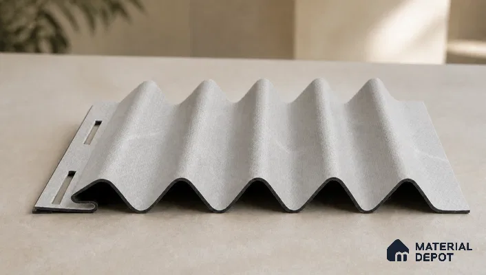 Armani Grey 10 ft x 0.45 ft (3060x140 mm) Pyramid Design Interior & Exterior Wall & Ceiling Panel - 14 mm | Suitable for Balcony, Facade & Open Area | Width is Subjected to 5% Variation