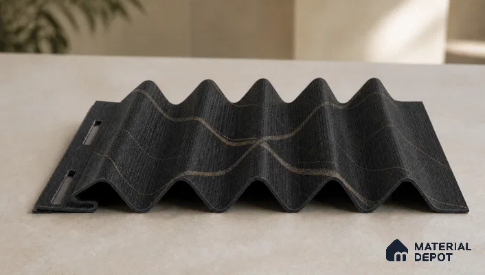 Portoro 10 ft x 0.45 ft (3060x140 mm) Pyramid Design Interior & Exterior Wall & Ceiling Panel - 14 mm | Suitable for Balcony, Facade & Open Area | Width is Subjected to 5% Variation
