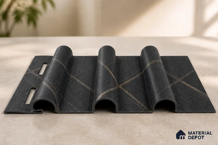 Portoro 10 ft x 0.6 ft (3060x180 mm) Arch Design Interior & Exterior Wall & Ceiling Panel - 17 mm | Suitable for Balcony, Facade & Open Area | Width is Subjected to 5% Variation