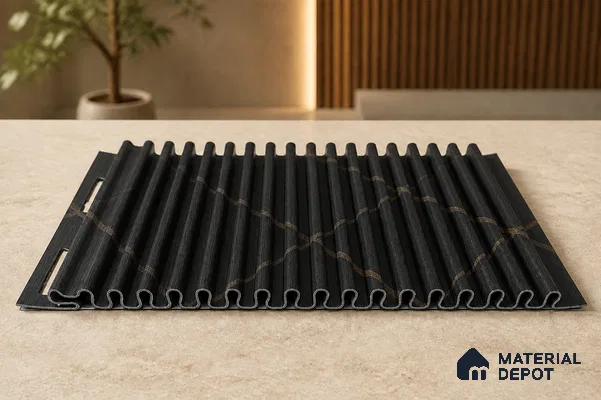 Portoro 10 ft x 0.68 ft (3060x208 mm) Curve Design Interior & Exterior Wall & Ceiling Panel - 10 mm | Suitable for Balcony, Facade & Open Area | Width is Subjected to 5% Variation