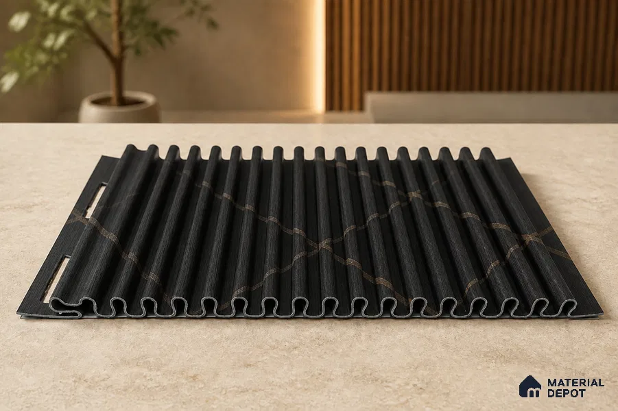 Portoro 10 ft x 0.68 ft (3060x208 mm) Curve Design Interior & Exterior Wall & Ceiling Panel - 10 mm | Suitable for Balcony, Facade & Open Area | Width is Subjected to 5% Variation