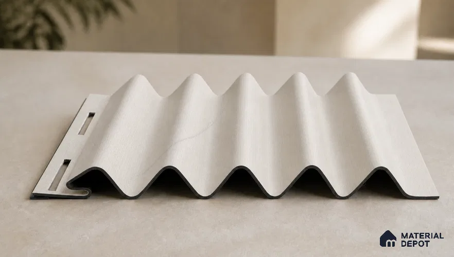 Statuario 10 ft x 0.45 ft (3060x140 mm) Pyramid Design Interior & Exterior Wall & Ceiling Panel - 14 mm | Suitable for Balcony, Facade & Open Area | Width is Subjected to 5% Variation