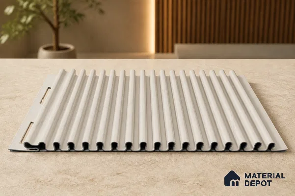 Statuario 10 ft x 0.68 ft (3060x208 mm) Curve Design Interior & Exterior Wall & Ceiling Panel - 10 mm | Suitable for Balcony, Facade & Open Area | Width is Subjected to 5% Variation