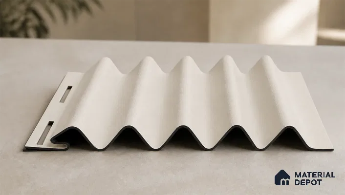 Pearl 10 ft x 0.45 ft (3060x140 mm) Pyramid Design Interior & Exterior Wall & Ceiling Panel - 14 mm | Suitable for Balcony, Facade & Open Area | Width is Subjected to 5% Variation