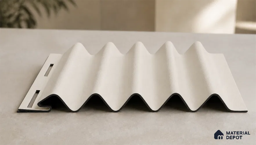 Pearl 10 ft x 0.45 ft (3060x140 mm) Pyramid Design Interior & Exterior Wall & Ceiling Panel - 14 mm | Suitable for Balcony, Facade & Open Area | Width is Subjected to 5% Variation
