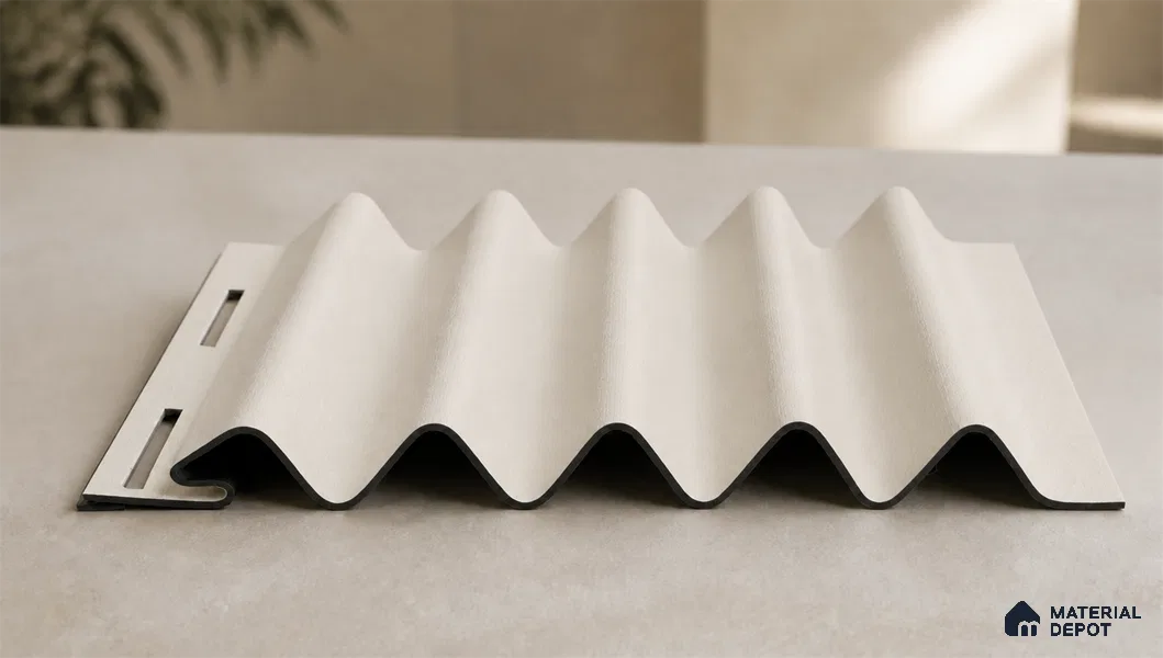 Pearl 10 ft x 0.45 ft (3060x140 mm) Pyramid Design Interior & Exterior Wall & Ceiling Panel - 14 mm | Suitable for Balcony, Facade & Open Area | Width is Subjected to 5% Variation