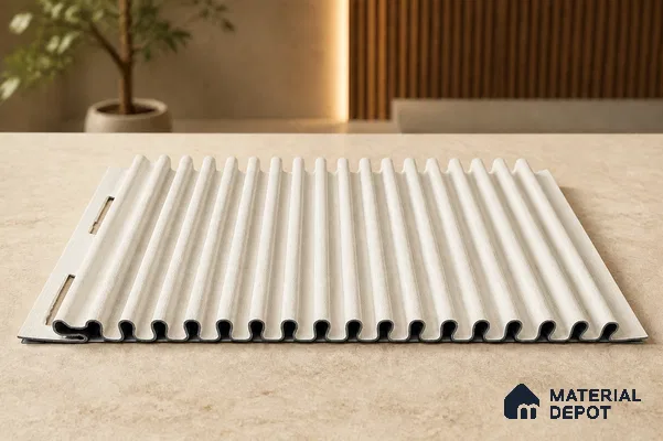 Pearl 10 ft x 0.68 ft (3060x208 mm) Curve Design Interior & Exterior Wall & Ceiling Panel - 10 mm | Suitable for Balcony, Facade & Open Area | Width is Subjected to 5% Variation