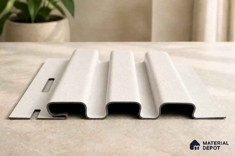 Pearl 10 ft x 0.5 ft (3060x150 mm) Linea Design Interior & Exterior Wall & Ceiling Panel - 15 mm | Suitable for Balcony, Facade & Open Area | Width is Subjected to 5% Variation