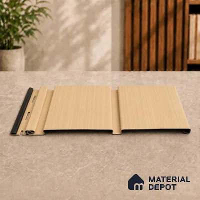 Maple Wood 10 ft x 1 ft (3060x340 mm) Duo Design Interior & Exterior Wall & Ceiling Panel - 12 mm | Suitable for Balcony, Facade & Open Area | Width is Subjected to 5% Variation