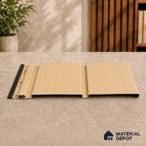Maple Wood 10 ft x 1 ft (3060x340 mm) Duo Design Interior & Exterior Wall & Ceiling Panel - 12 mm | Suitable for Balcony, Facade & Open Area | Width is Subjected to 5% Variation