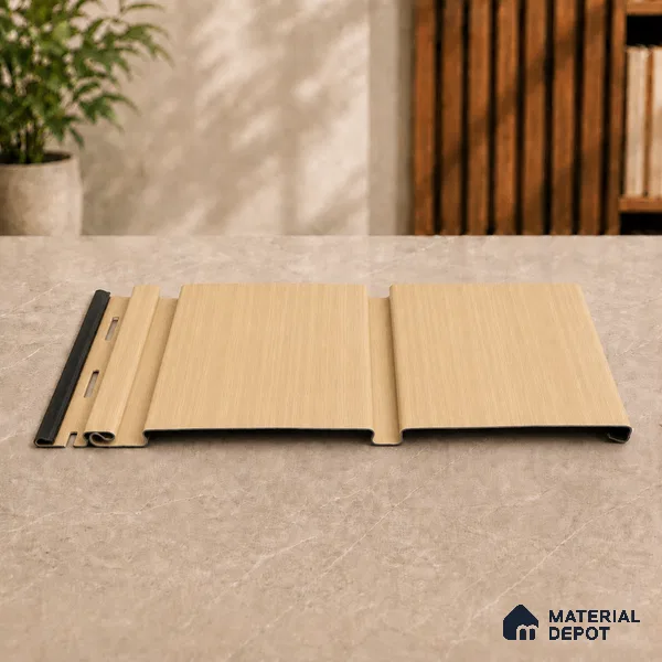 Maple Wood 10 ft x 1 ft (3060x340 mm) Duo Design Interior & Exterior Wall & Ceiling Panel - 12 mm | Suitable for Balcony, Facade & Open Area | Width is Subjected to 5% Variation