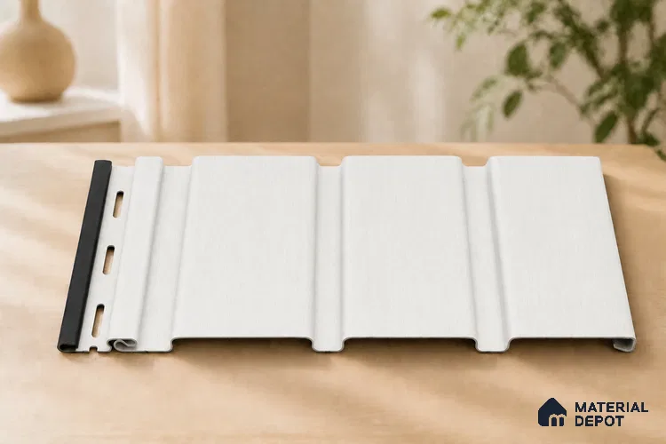 Super White 10 ft x 1 ft (3060x340 mm) Soffit Design Interior & Exterior Wall & Ceiling Panel - 12 mm | Suitable for Balcony, Facade & Open Area | Width is Subjected to 5% Variation