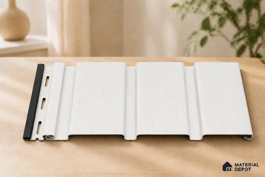Super White 10 ft x 1 ft (3060x340 mm) Soffit Design Interior & Exterior Wall & Ceiling Panel - 12 mm | Suitable for Balcony, Facade & Open Area | Width is Subjected to 5% Variation