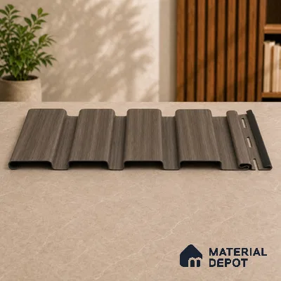 Royal Nut 10 ft x 0.86 ft (3060x265 mm) Louvers Design Interior & Exterior Wall & Ceiling Panel - 14 mm | Suitable for Balcony, Facade & Open Area | Width is Subjected to 5% Variation