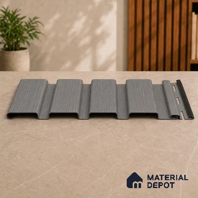 Ashwood Grey 10 ft x 0.86 ft (3060x265 mm) Louvers Design Interior & Exterior Wall & Ceiling Panel - 14 mm | Suitable for Balcony, Facade & Open Area | Width is Subjected to 5% Variation