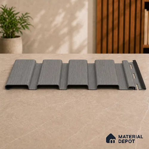 Ashwood Grey 10 ft x 0.86 ft (3060x265 mm) Louvers Design Interior & Exterior Wall & Ceiling Panel - 14 mm | Suitable for Balcony, Facade & Open Area | Width is Subjected to 5% Variation