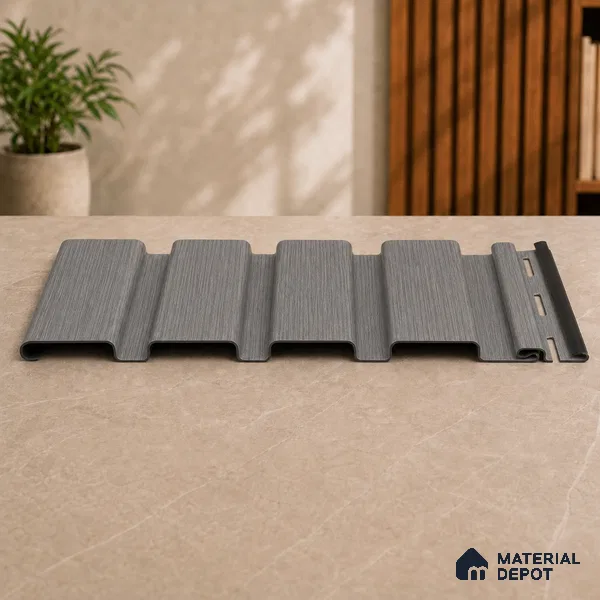 Ashwood Grey 10 ft x 0.86 ft (3060x265 mm) Louvers Design Interior & Exterior Wall & Ceiling Panel - 14 mm | Suitable for Balcony, Facade & Open Area | Width is Subjected to 5% Variation