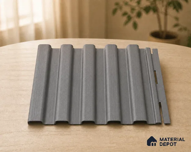 Ashwood Grey 10 ft x 8.2 inch Vertica Design Interior & Exterior Wall & Ceiling Panel - 20 mm | Suitable for Balcony, Facade & Open Area | Width is Subjected to 5% Variation