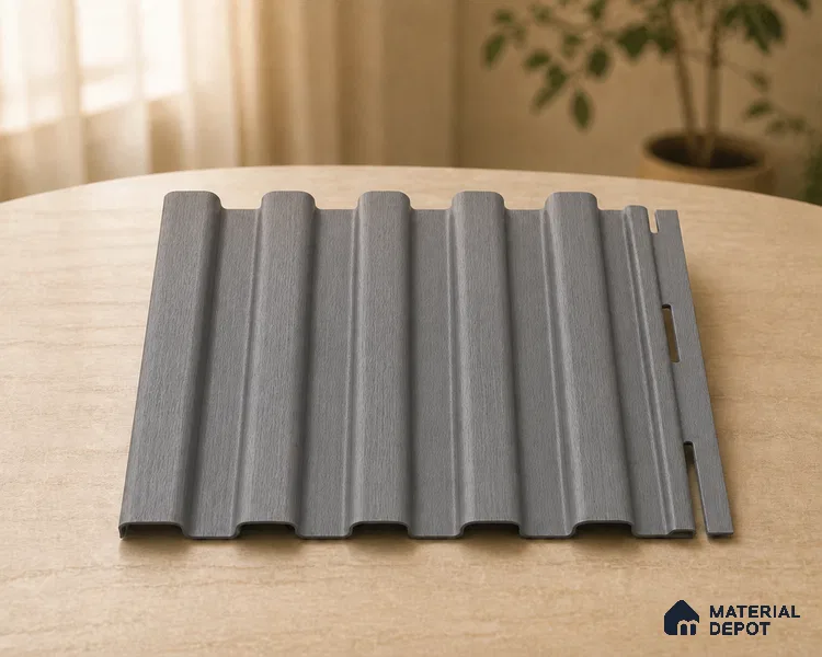 Ashwood Grey 10 ft x 8.2 inch Vertica Design Interior & Exterior Wall & Ceiling Panel - 20 mm | Suitable for Balcony, Facade & Open Area | Width is Subjected to 5% Variation