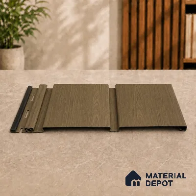 Spiced Walnut 10 ft x 1 ft (3060x340 mm) Duo Design Interior & Exterior Wall & Ceiling Panel - 12 mm | Suitable for Balcony, Facade & Open Area | Width is Subjected to 5% Variation