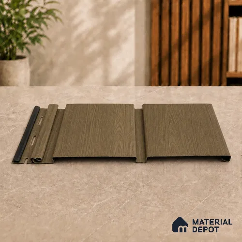 Spiced Walnut 10 ft x 1 ft (3060x340 mm) Duo Design Interior & Exterior Wall & Ceiling Panel - 12 mm | Suitable for Balcony, Facade & Open Area | Width is Subjected to 5% Variation