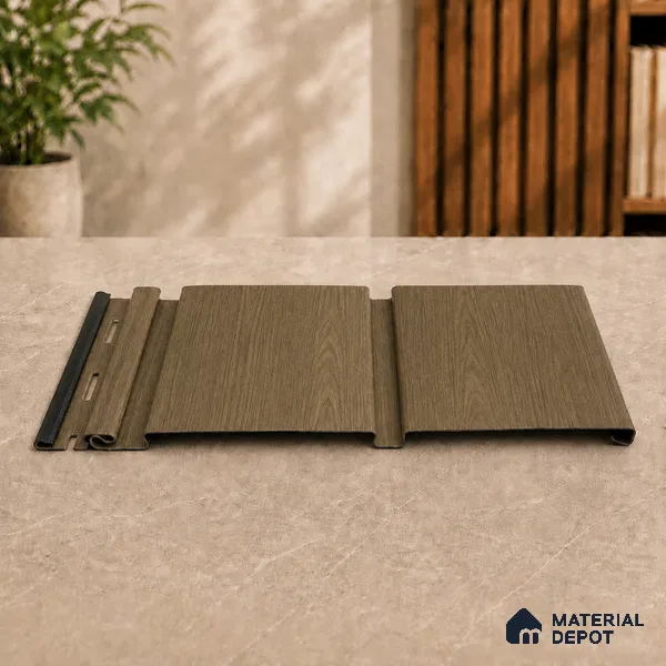 Spiced Walnut 10 ft x 1 ft (3060x340 mm) Duo Design Interior & Exterior Wall & Ceiling Panel - 12 mm | Suitable for Balcony, Facade & Open Area | Width is Subjected to 5% Variation
