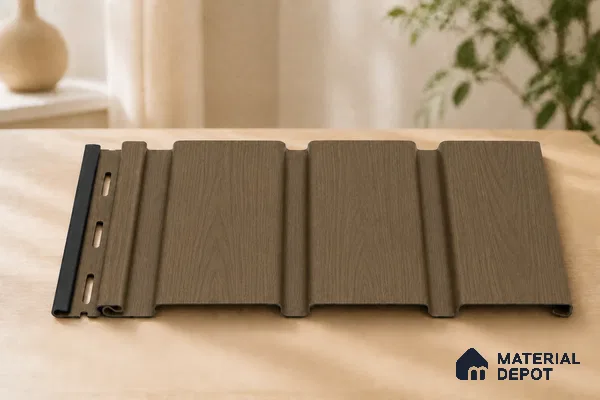 Spiced Walnut 10 ft x 1 ft (3060x340 mm) Soffit Design Interior & Exterior Wall & Ceiling Panel - 12 mm | Suitable for Balcony, Facade & Open Area | Width is Subjected to 5% Variation