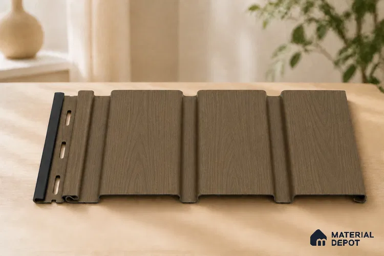 Spiced Walnut 10 ft x 1 ft (3060x340 mm) Soffit Design Interior & Exterior Wall & Ceiling Panel - 12 mm | Suitable for Balcony, Facade & Open Area | Width is Subjected to 5% Variation