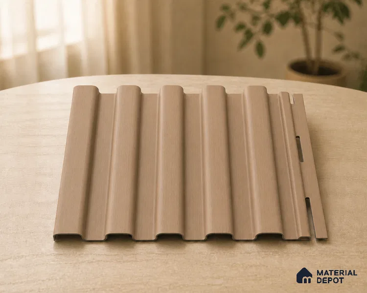 Beech Wood 10 ft x 8.2 inch Vertica Design Interior & Exterior Wall & Ceiling Panel - 20 mm | Suitable for Balcony, Facade & Open Area | Width is Subjected to 5% Variation