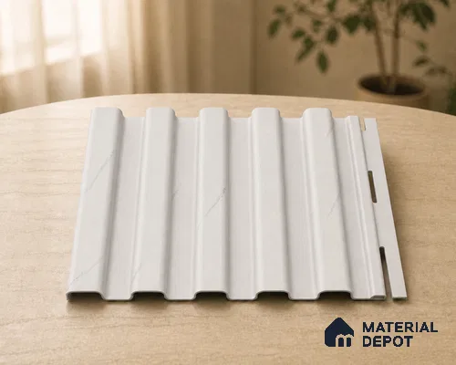 Statuario 10 ft x 8.2 inch Vertica Design Interior & Exterior Wall & Ceiling Panel - 20 mm | Suitable for Balcony, Facade & Open Area | Width is Subjected to 5% Variation