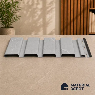 Armani Grey 10 ft x 0.86 ft (3060x265 mm) Louvers Design Interior & Exterior Wall & Ceiling Panel - 14 mm | Suitable for Balcony, Facade & Open Area | Width is Subjected to 5% Variation