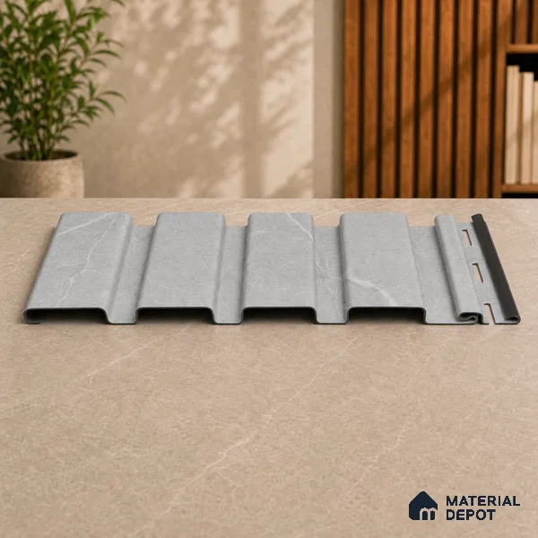 Armani Grey 10 ft x 0.86 ft (3060x265 mm) Louvers Design Interior & Exterior Wall & Ceiling Panel - 14 mm | Suitable for Balcony, Facade & Open Area | Width is Subjected to 5% Variation