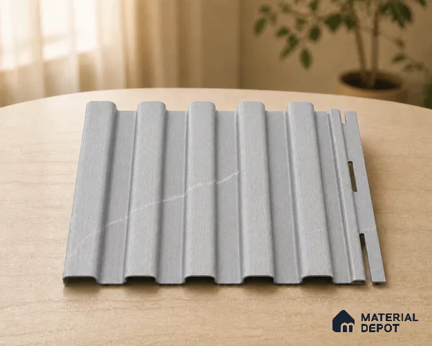 Armani Grey 10 ft x 8.2 inch Vertica Design Interior & Exterior Wall & Ceiling Panel - 20 mm | Suitable for Balcony, Facade & Open Area | Width is Subjected to 5% Variation