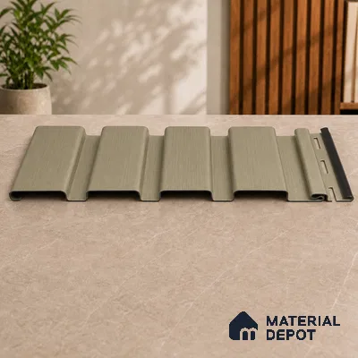 Gold 10 ft x 0.86 ft (3060x265 mm) Louvers Design Interior & Exterior Wall & Ceiling Panel - 14 mm | Suitable for Balcony, Facade & Open Area | Width is Subjected to 5% Variation