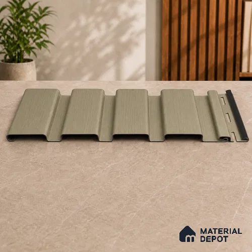 Gold 10 ft x 0.86 ft (3060x265 mm) Louvers Design Interior & Exterior Wall & Ceiling Panel - 14 mm | Suitable for Balcony, Facade & Open Area | Width is Subjected to 5% Variation