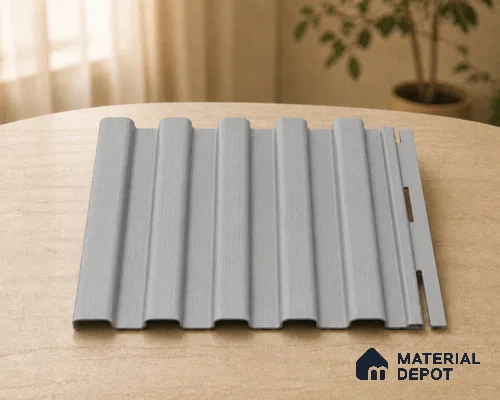 Silver 10 ft x 8.2 inch Vertica Design Interior & Exterior Wall & Ceiling Panel - 20 mm | Suitable for Balcony, Facade & Open Area | Width is Subjected to 5% Variation