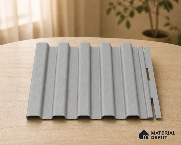 Silver 10 ft x 8.2 inch Vertica Design Interior & Exterior Wall & Ceiling Panel - 20 mm | Suitable for Balcony, Facade & Open Area | Width is Subjected to 5% Variation