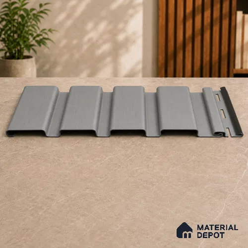 Silver 10 ft x 0.86 ft (3060x265 mm) Louvers Design Interior & Exterior Wall & Ceiling Panel - 14 mm | Suitable for Balcony, Facade & Open Area | Width is Subjected to 5% Variation