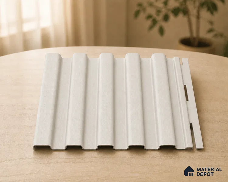 Pearl 10 ft x 8.2 inch Vertica Design Interior & Exterior Wall & Ceiling Panel - 20 mm | Suitable for Balcony, Facade & Open Area | Width is Subjected to 5% Variation