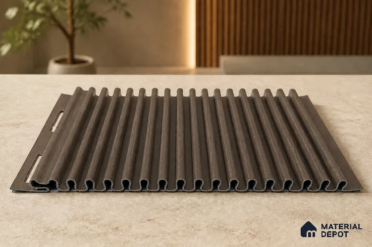 Royal Nut 10 ft x 0.68 ft (3060x208 mm) Curve Design Interior & Exterior Wall & Ceiling Panel - 10 mm | Suitable for Balcony, Facade & Open Area | Width is Subjected to 5% Variation